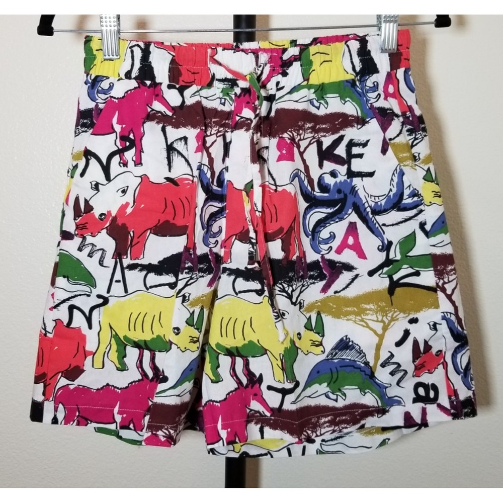 ASOS Made in Kenya Colorful Animal Shorts Size 4 Retro Safari Africa Street NWT
